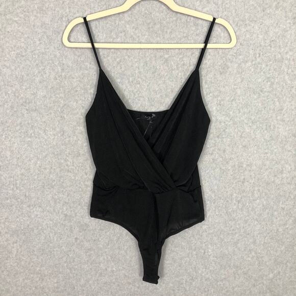21 Saints Tops - 21 Saints Bodysuit Womens Black Medium Wrap Goth Sexy Festival Sleeveless Plunge